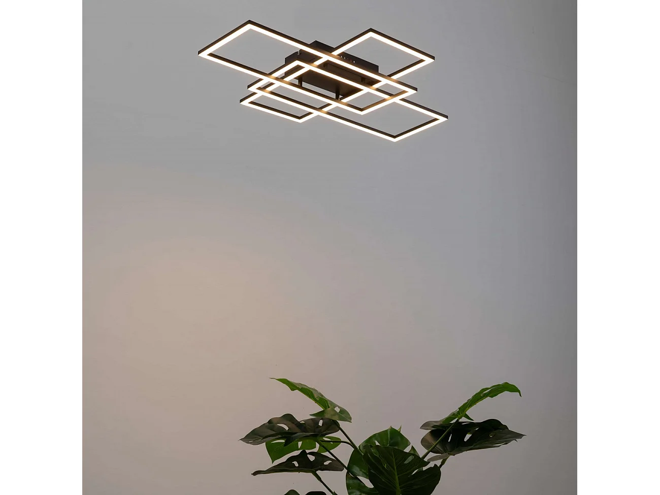 Plafonnier ou applique LED dimmable futuriste triple rectangle - Eli