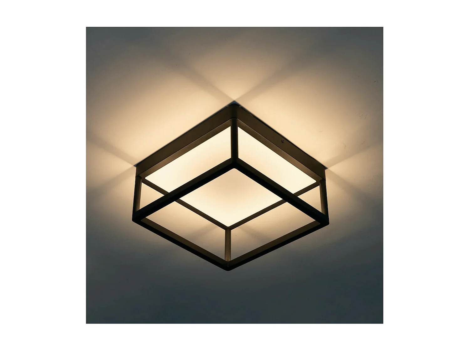 Plafonnier LED design rectangle noir - Stockholm