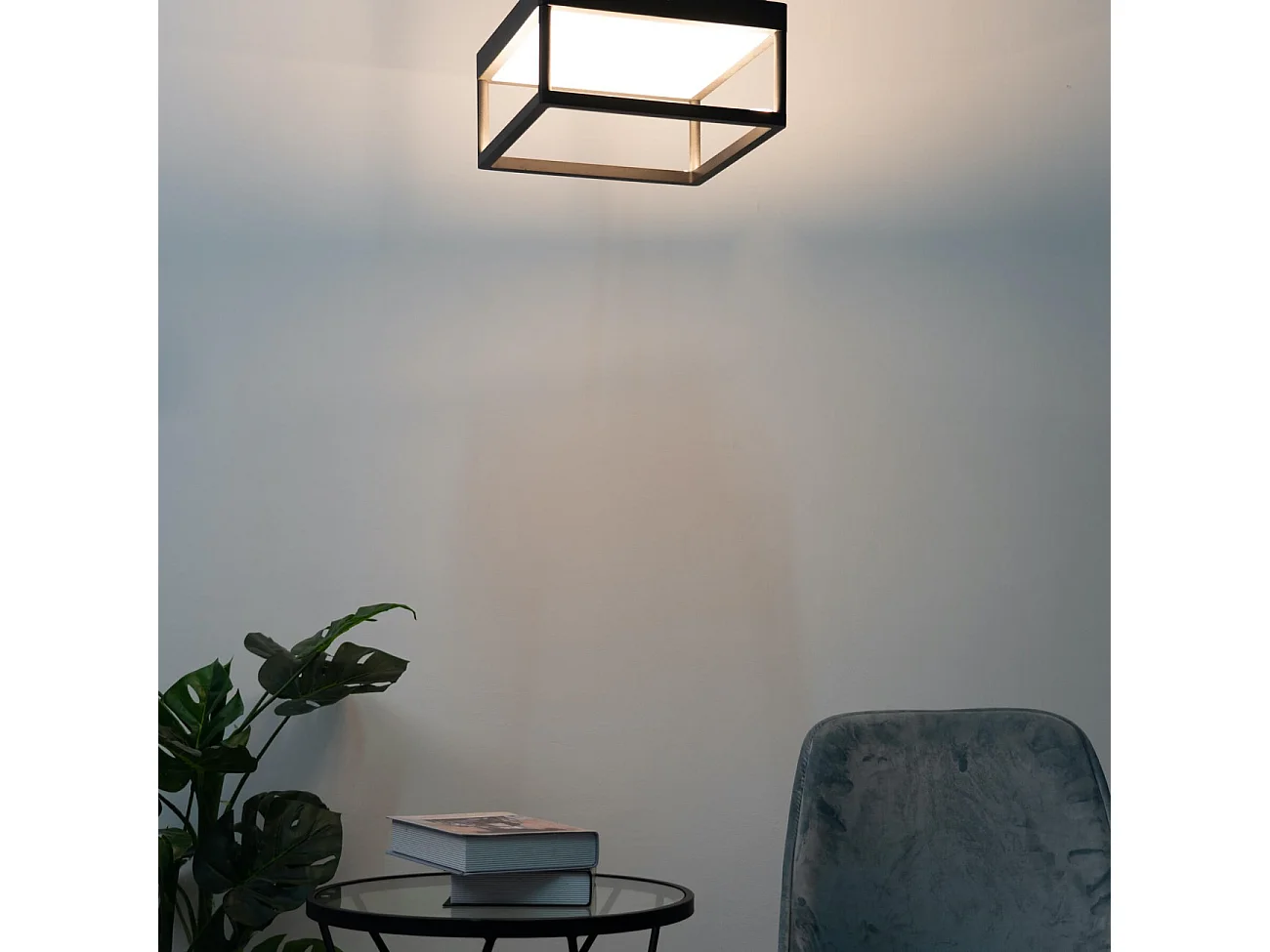Plafonnier LED design rectangle noir - Stockholm