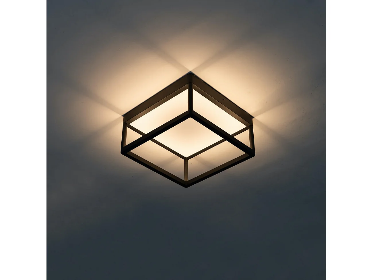 Plafonnier LED design rectangle noir - Stockholm