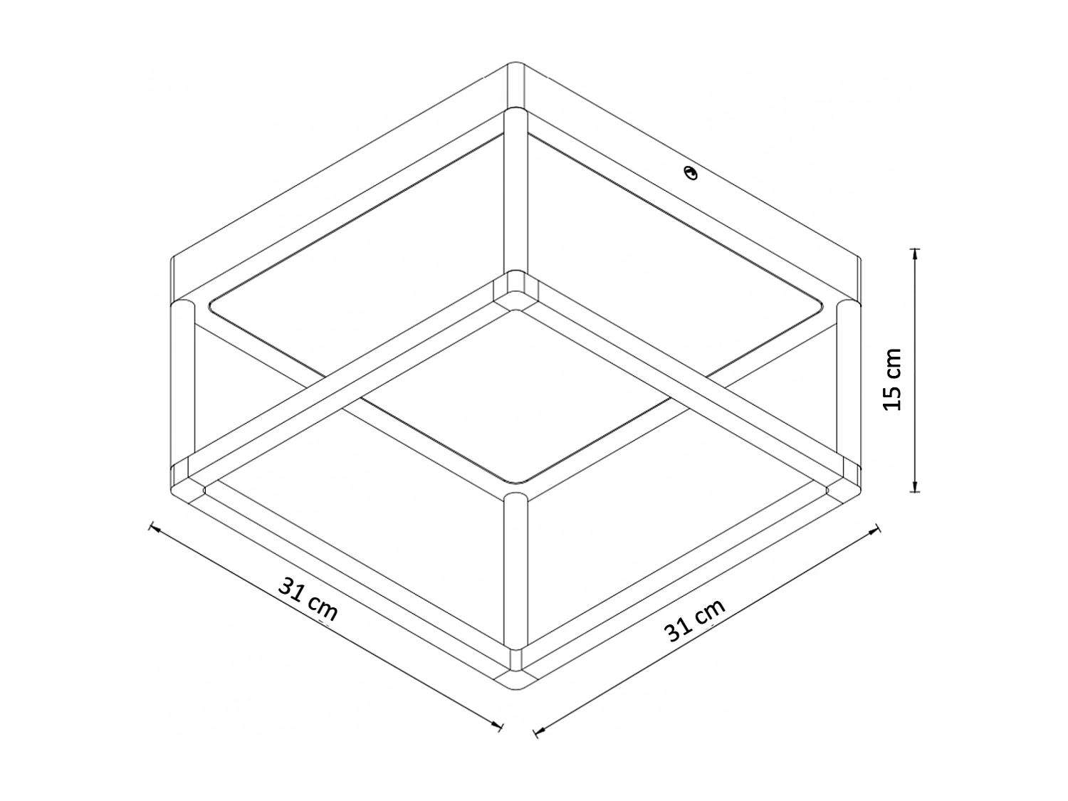 Plafonnier LED design rectangle noir - Stockholm
