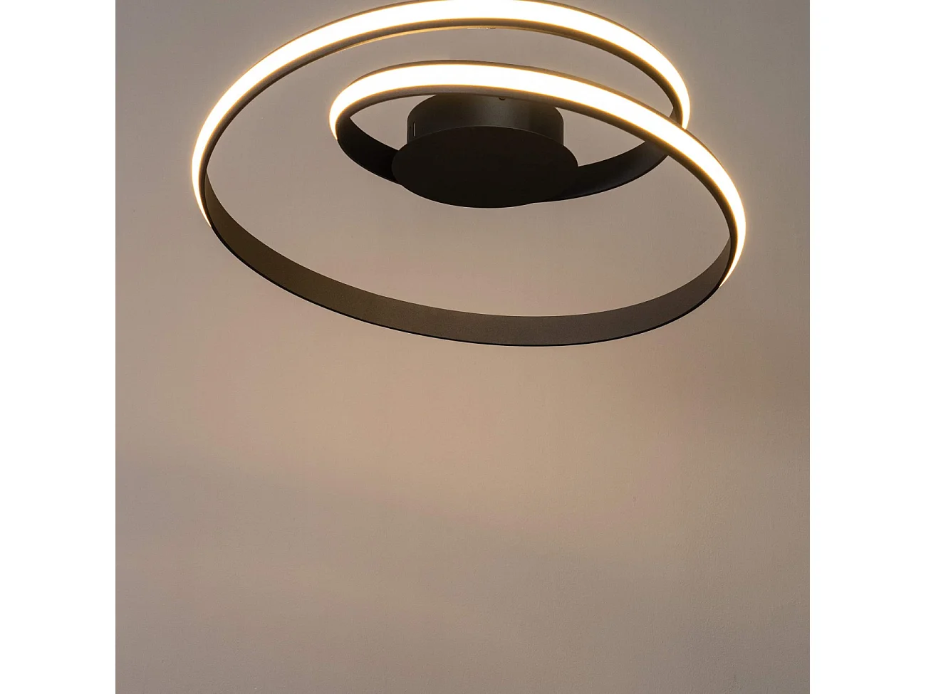 Plafonnier LED design double nœud noir - Keane