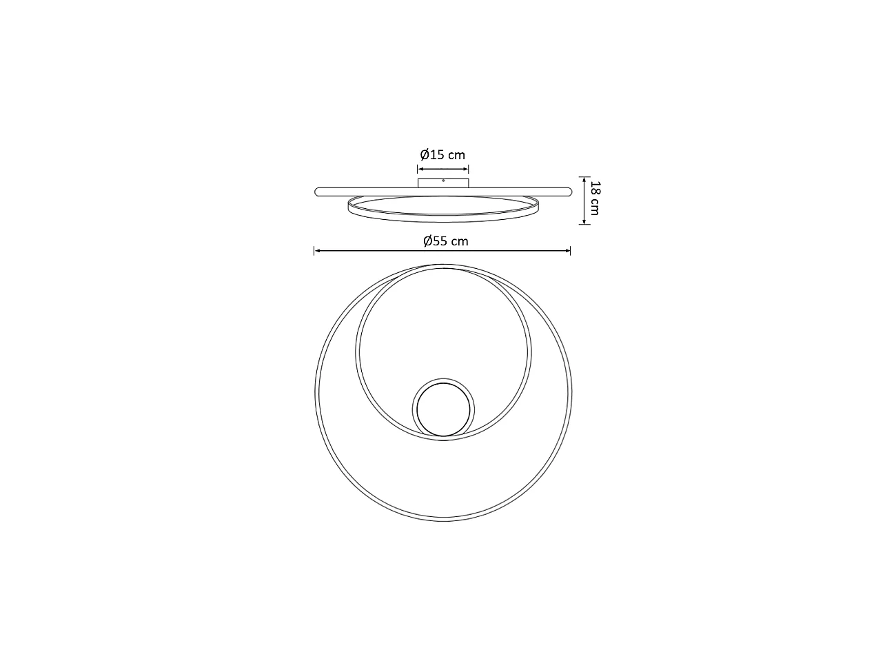 Plafonnier LED design double nœud noir - Keane
