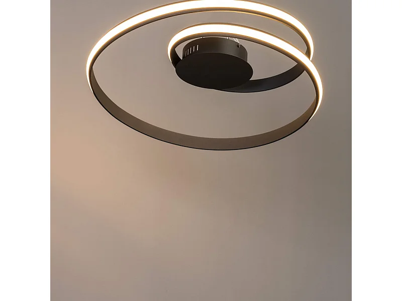 Plafonnier LED design double nœud noir - Keane