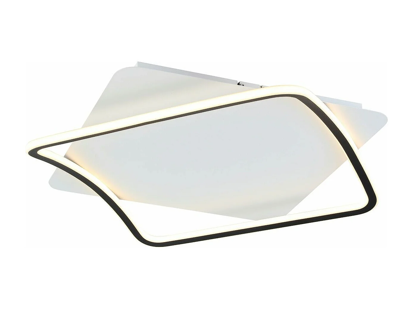 Plafonnier carré design 50 x 50 bords noirs - Sydal