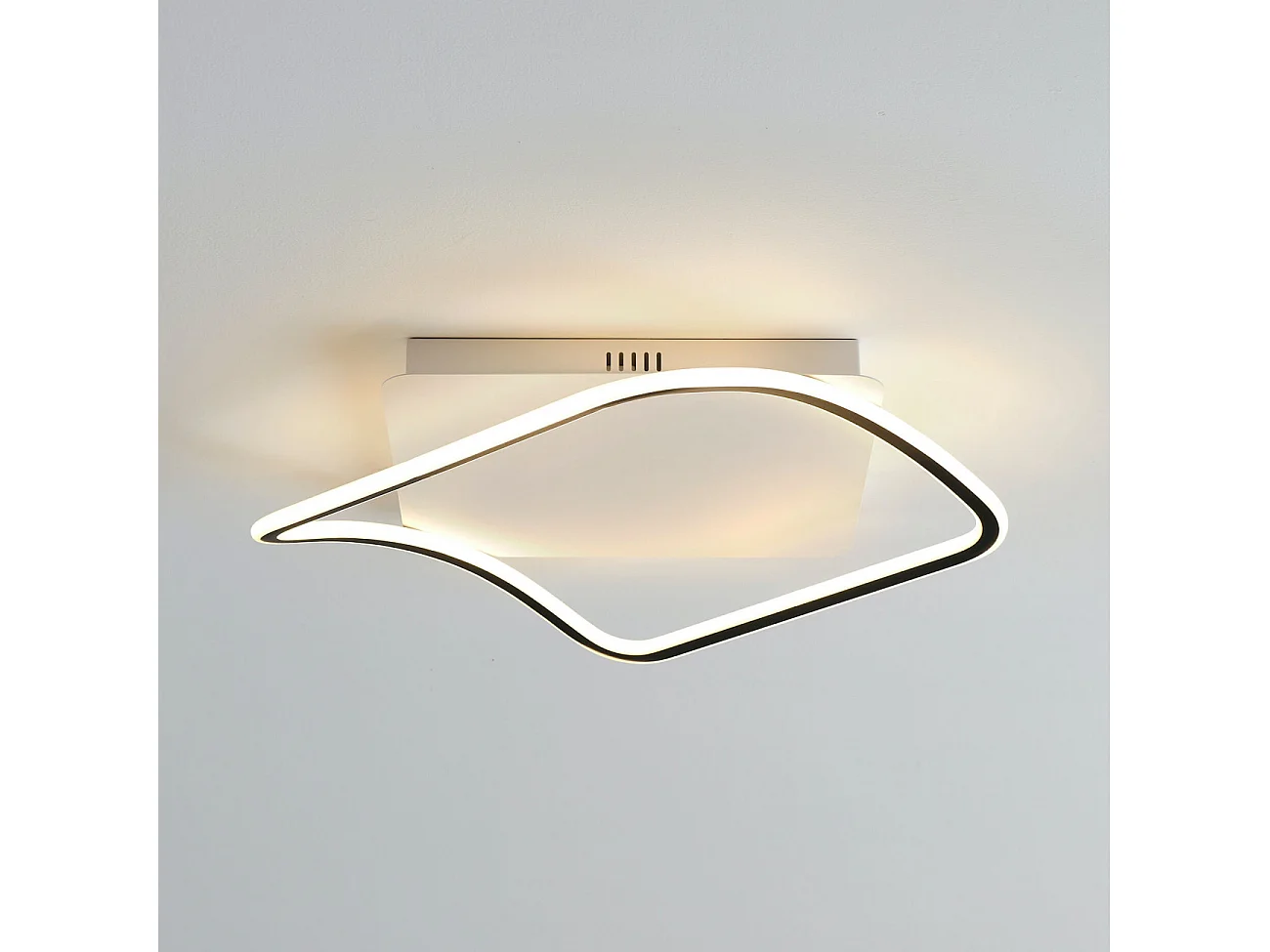 Plafonnier carré design 50 x 50 bords noirs - Sydal