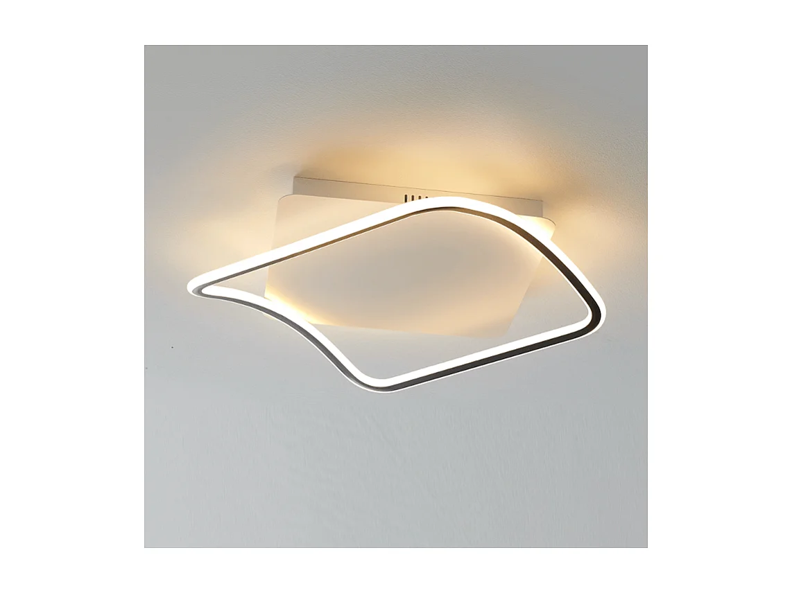 Plafonnier carré design 50 x 50 bords noirs - Sydal