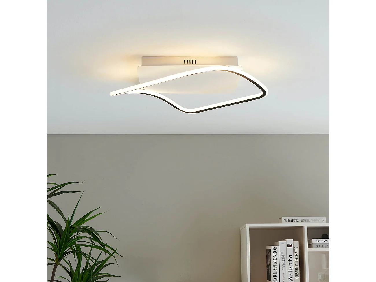 Plafonnier carré design 50 x 50 bords noirs - Sydal