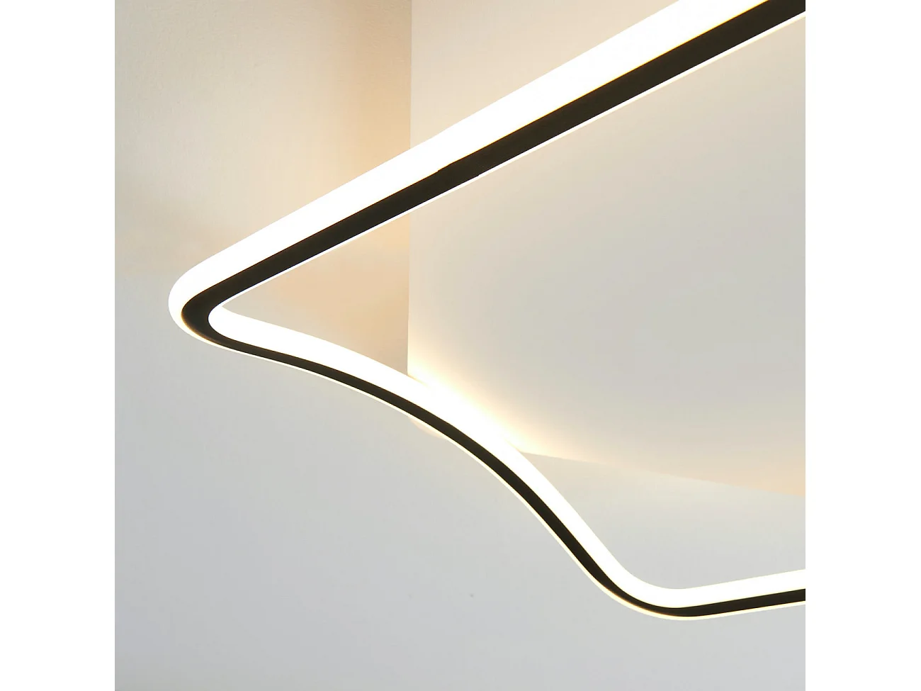 Plafonnier carré design 50 x 50 bords noirs - Sydal