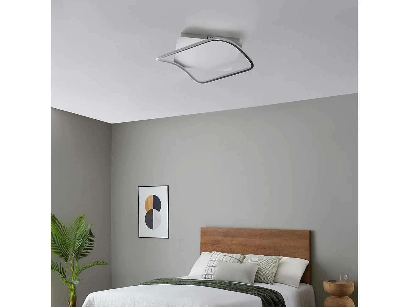 Plafonnier carré design 50 x 50 bords noirs - Sydal