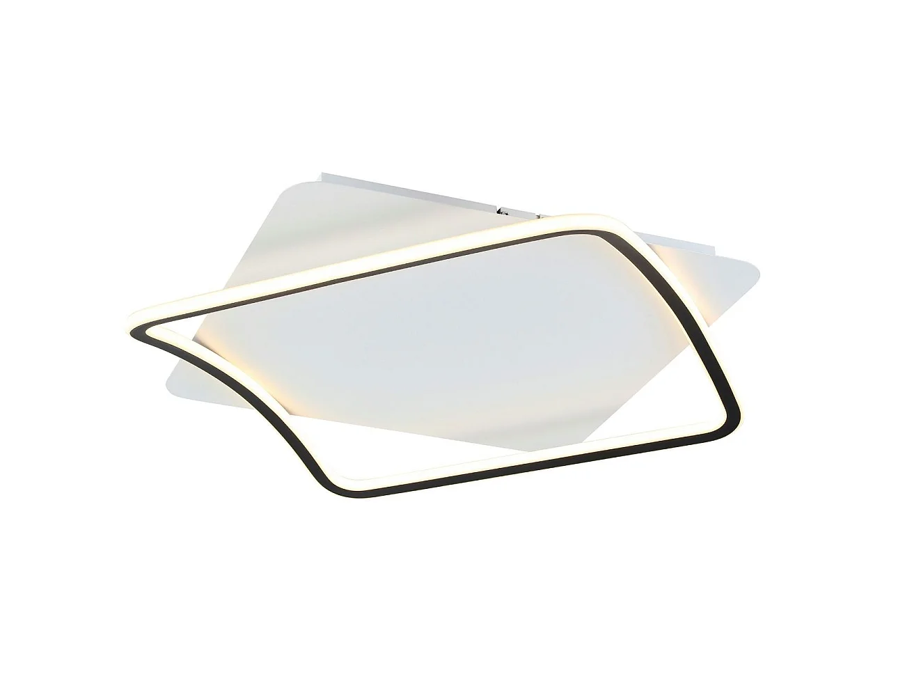 Plafonnier carré design 50 x 50 bords noirs - Sydal