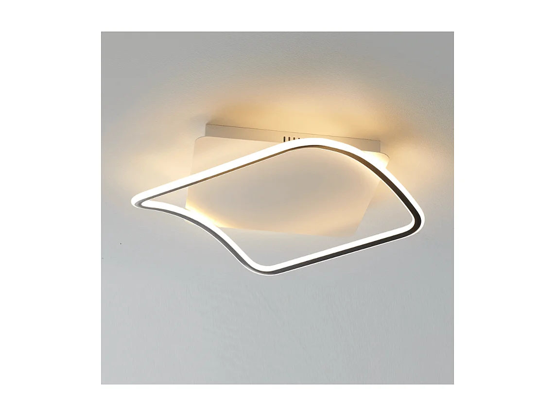 Plafonnier carré design 50 x 50 bords noirs - Sydal