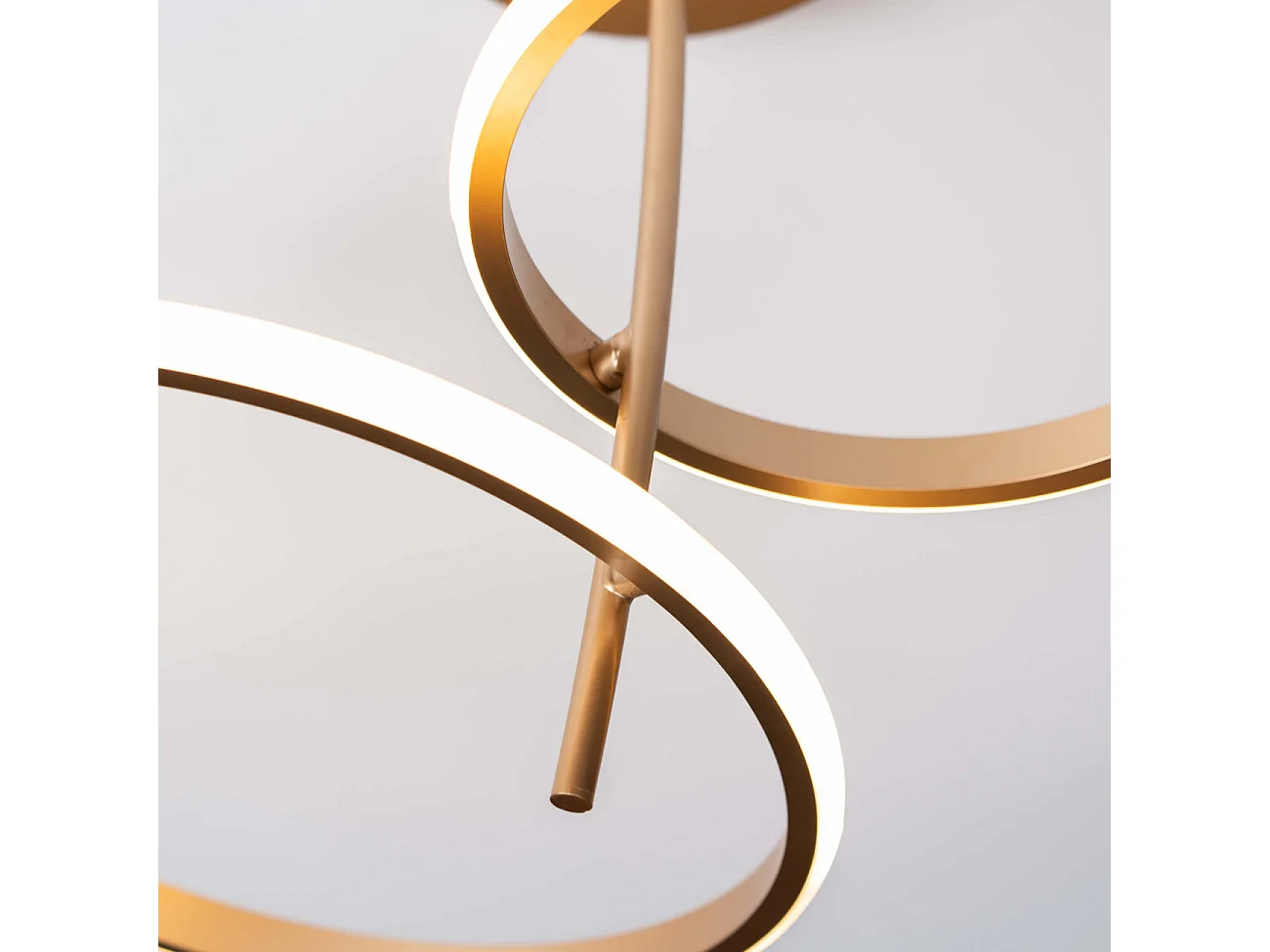 Plafonnier LED double anneau doré - Bellagio