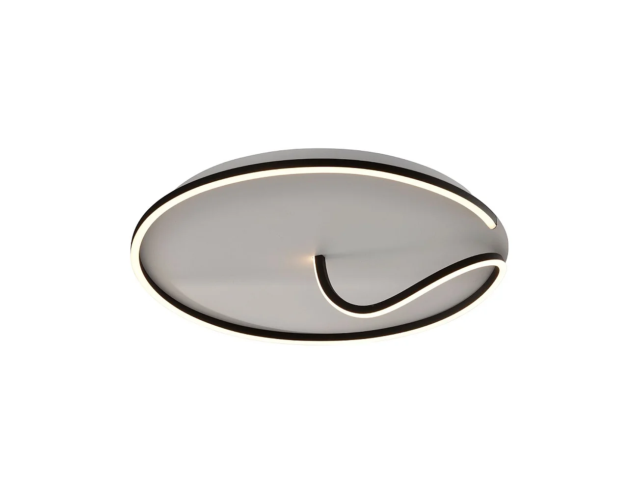 Plafonnier circulaire fin noir LED - Bowen