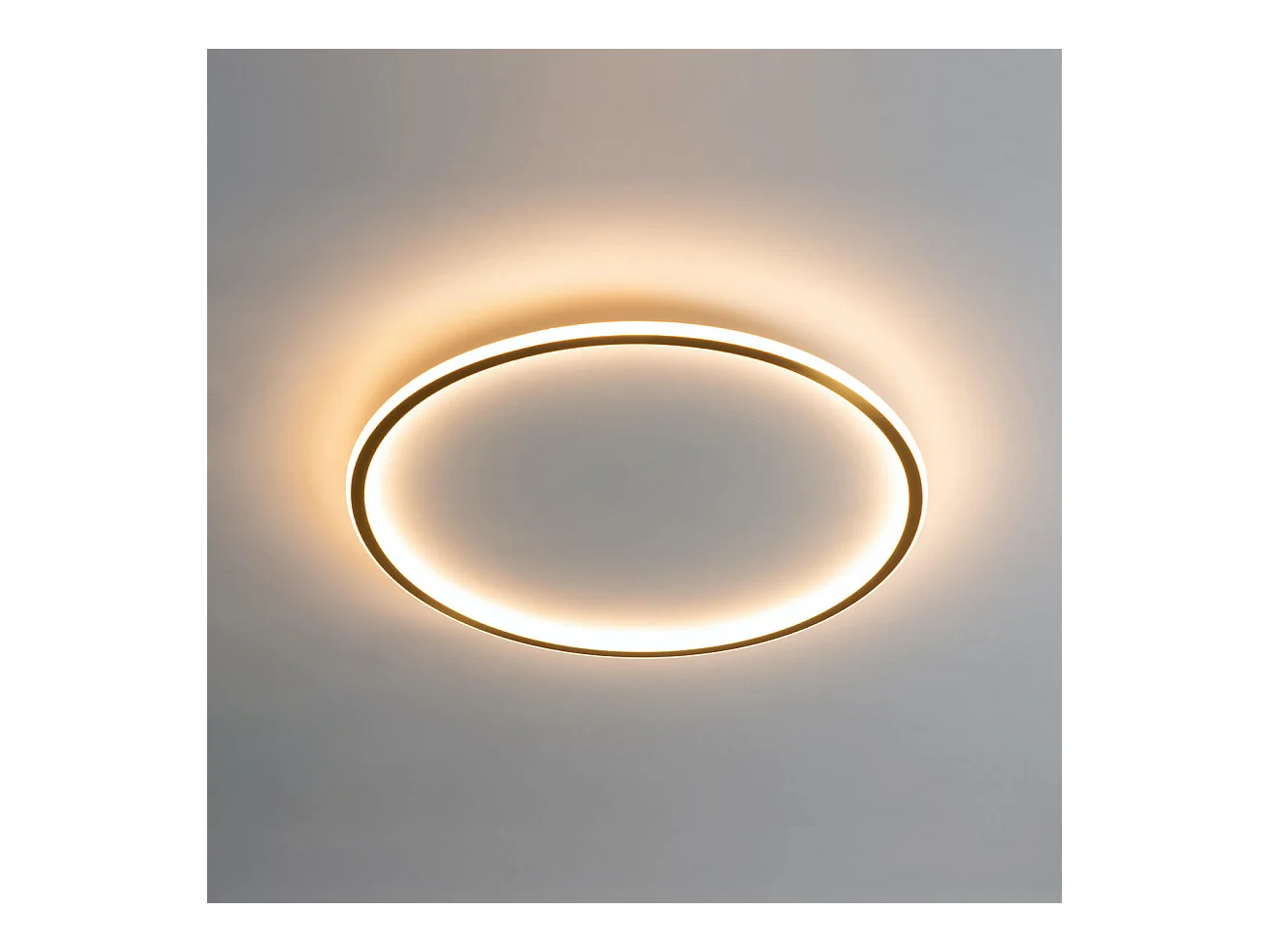 Plafonnier LED dimmable rond 60 cm cercle doré - Alessia