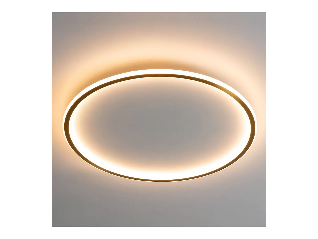 Plafonnier LED dimmable rond 60 cm cercle doré - Alessia