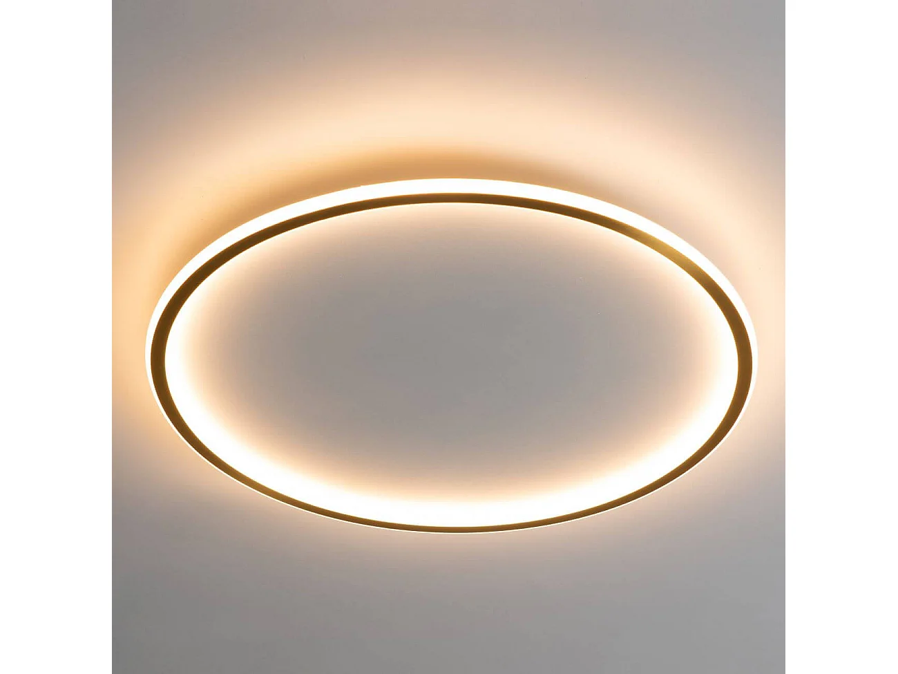 Plafonnier LED dimmable rond 60 cm cercle doré - Alessia