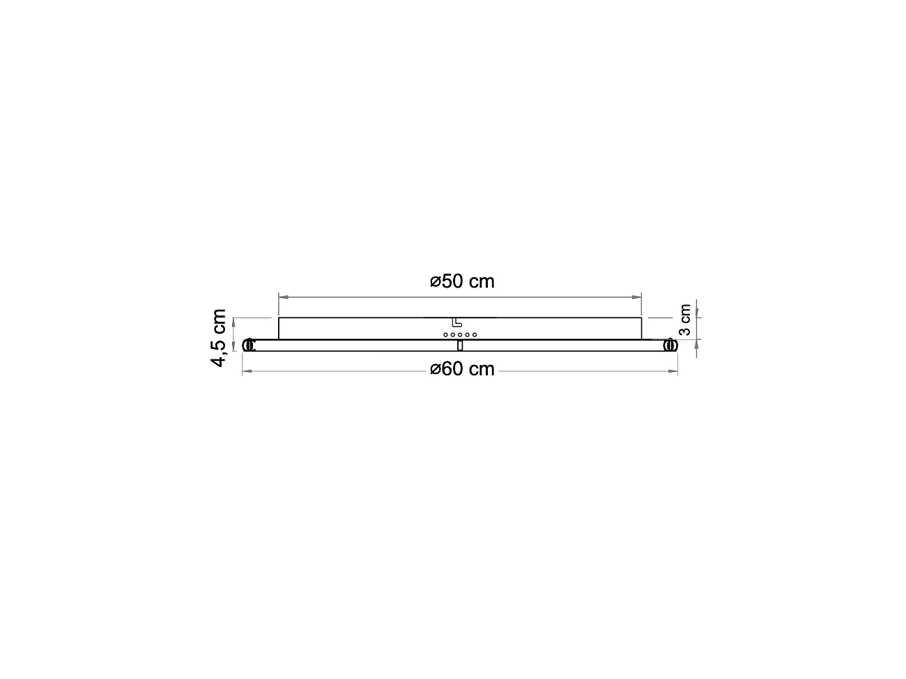 Plafonnier LED dimmable rond 60 cm cercle doré - Alessia