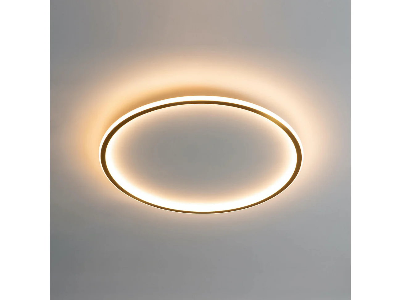 Plafonnier LED dimmable rond 60 cm cercle doré - Alessia