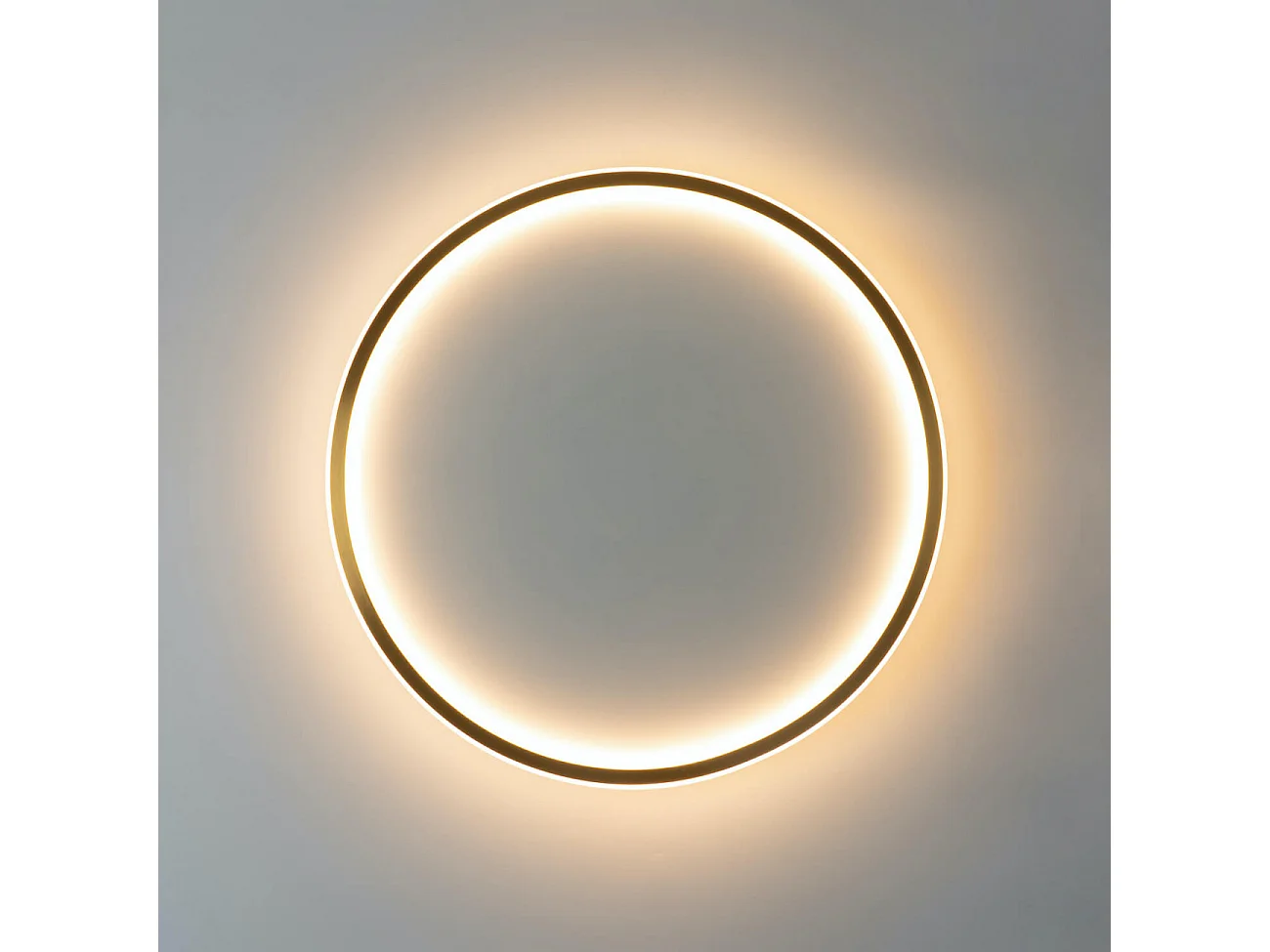 Plafonnier LED dimmable rond 60 cm cercle doré - Alessia