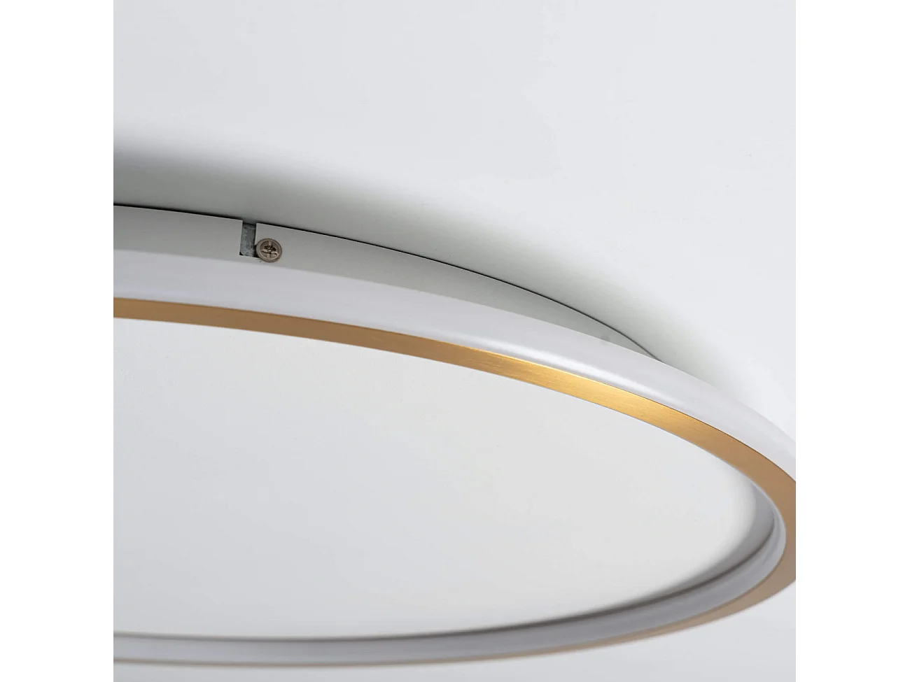 Plafonnier LED dimmable rond 60 cm cercle doré - Alessia
