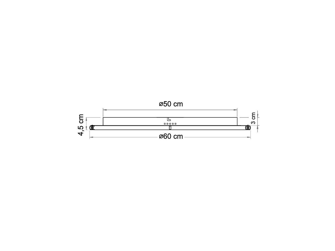 Plafonnier LED dimmable rond 60 cm cercle doré - Alessia