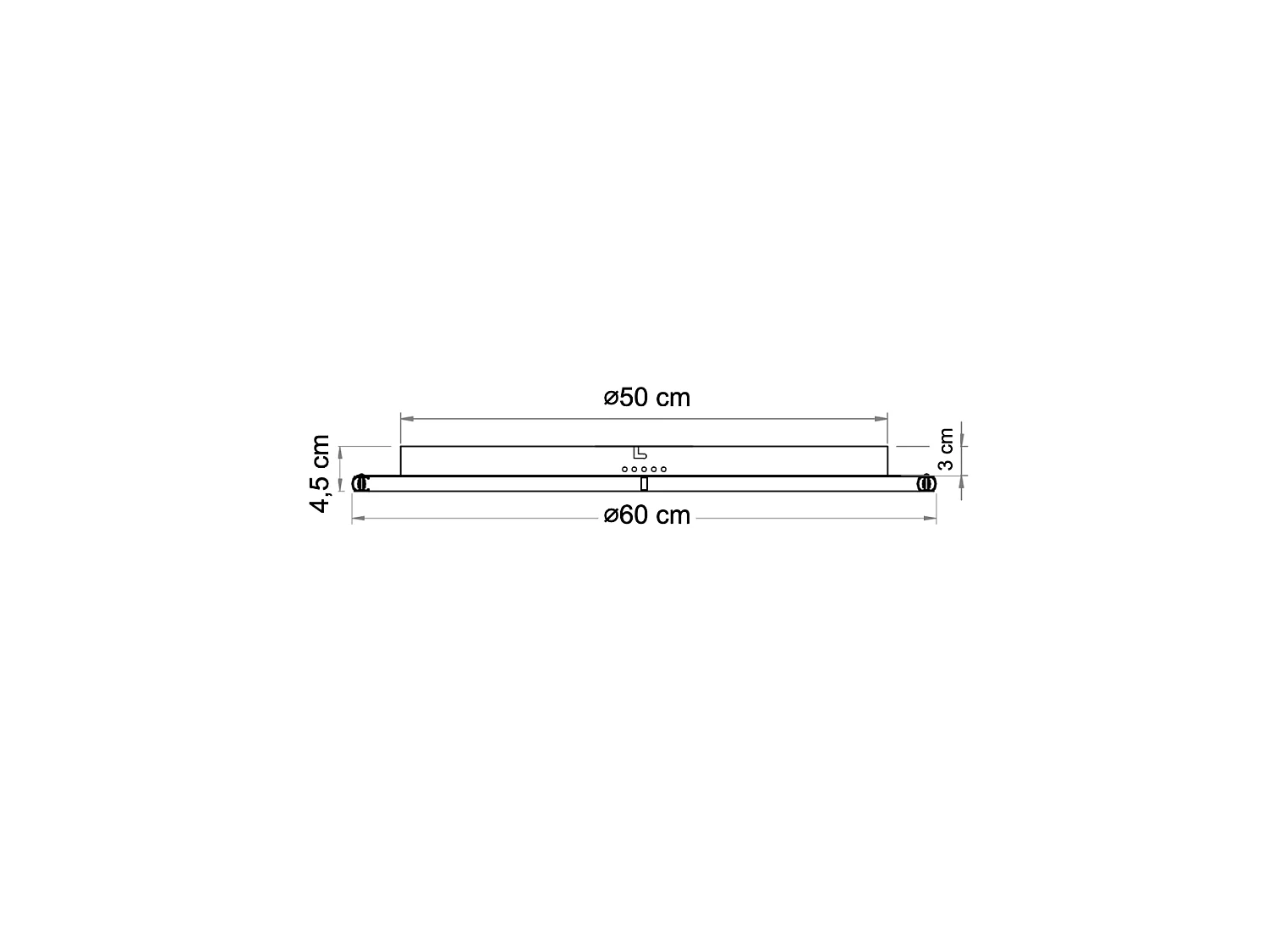 Plafonnier LED dimmable rond 60 cm cercle doré - Alessia