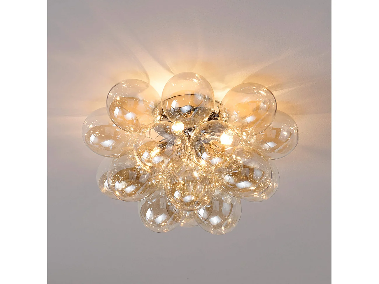 Plafonnier design grappe de 17 verres - Bartali