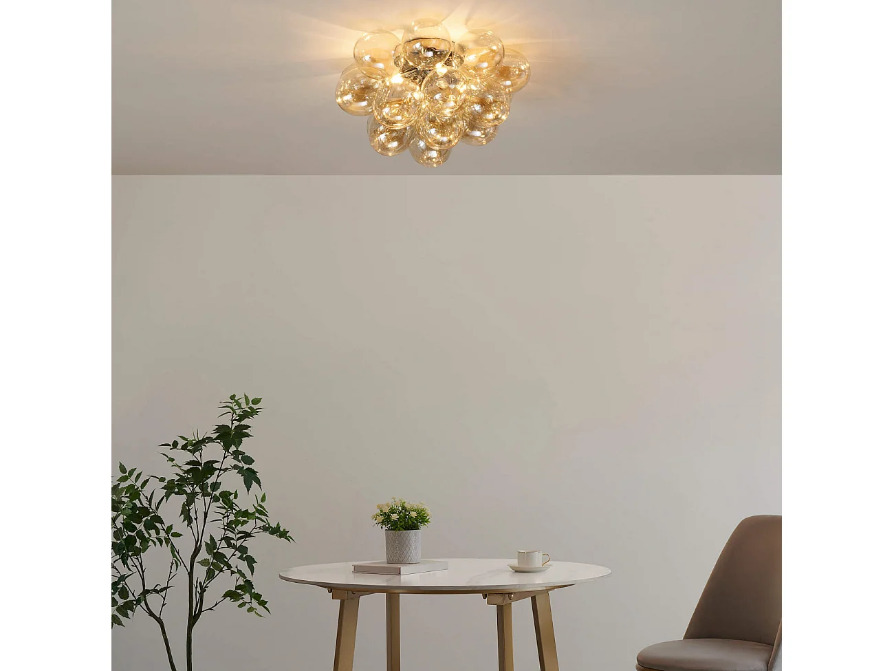 Plafonnier design grappe de 17 verres - Bartali