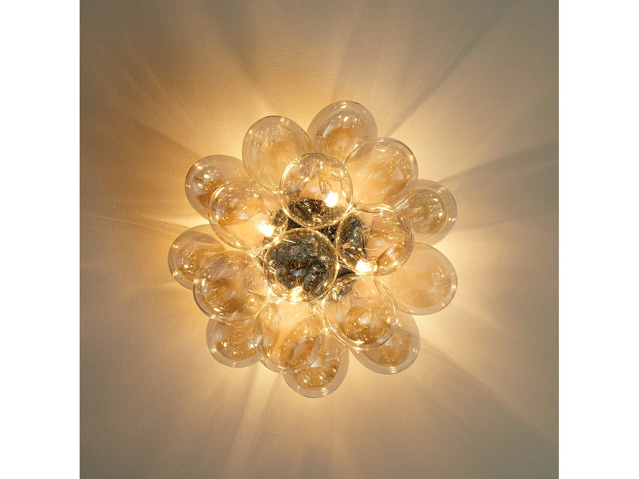 Plafonnier design grappe de 17 verres - Bartali