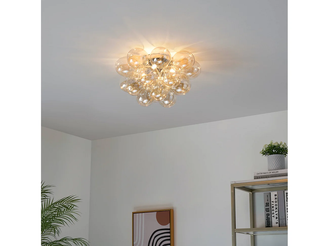 Plafonnier design grappe de 17 verres - Bartali