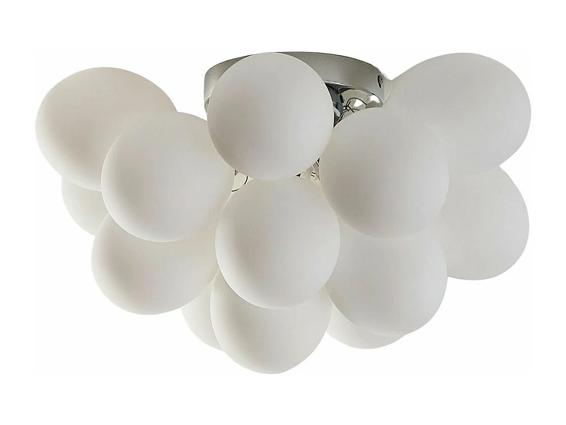 Plafonnier design grappe de 17 verres blancs - Bartali