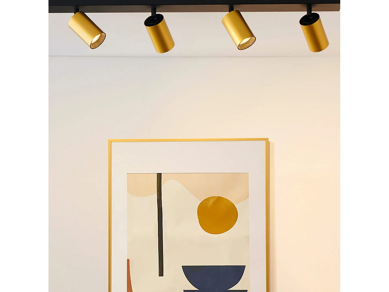 Plafonnier multi spots pivotants GU10 noir et doré - Lewis