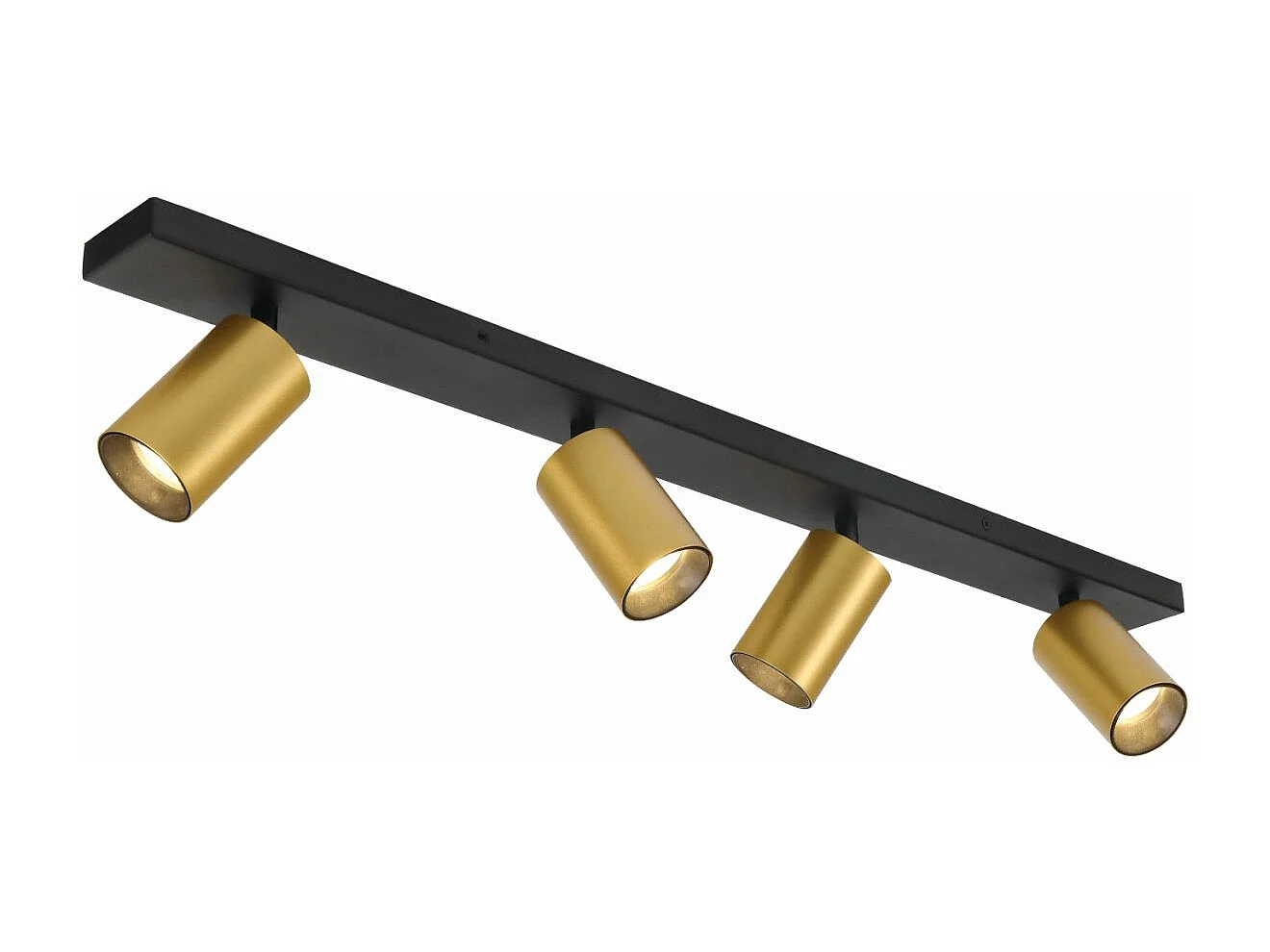 Plafonnier multi spots pivotants GU10 noir et doré - Lewis