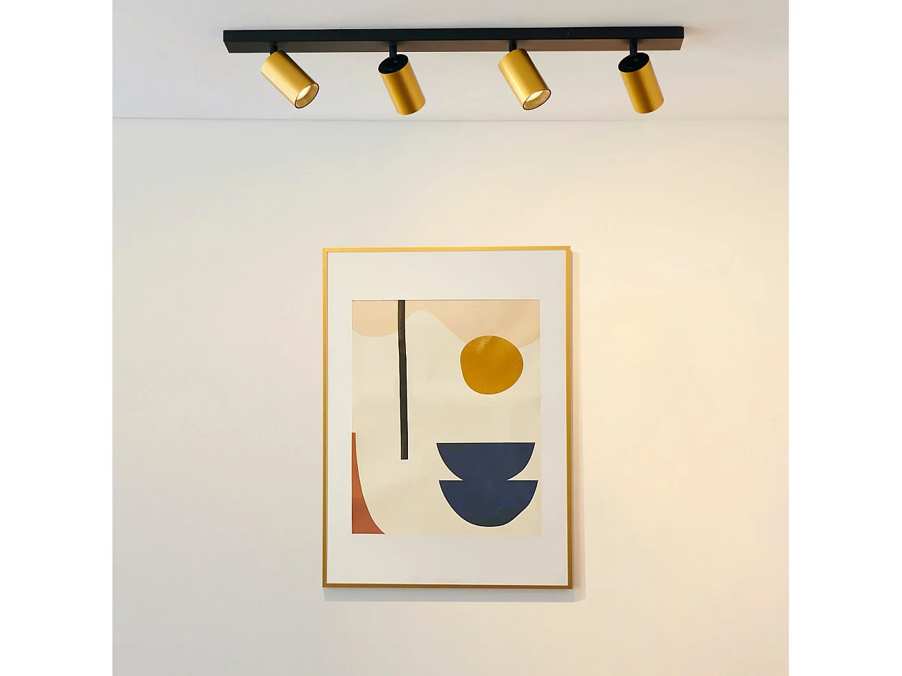 Plafonnier multi spots pivotants GU10 noir et doré - Lewis