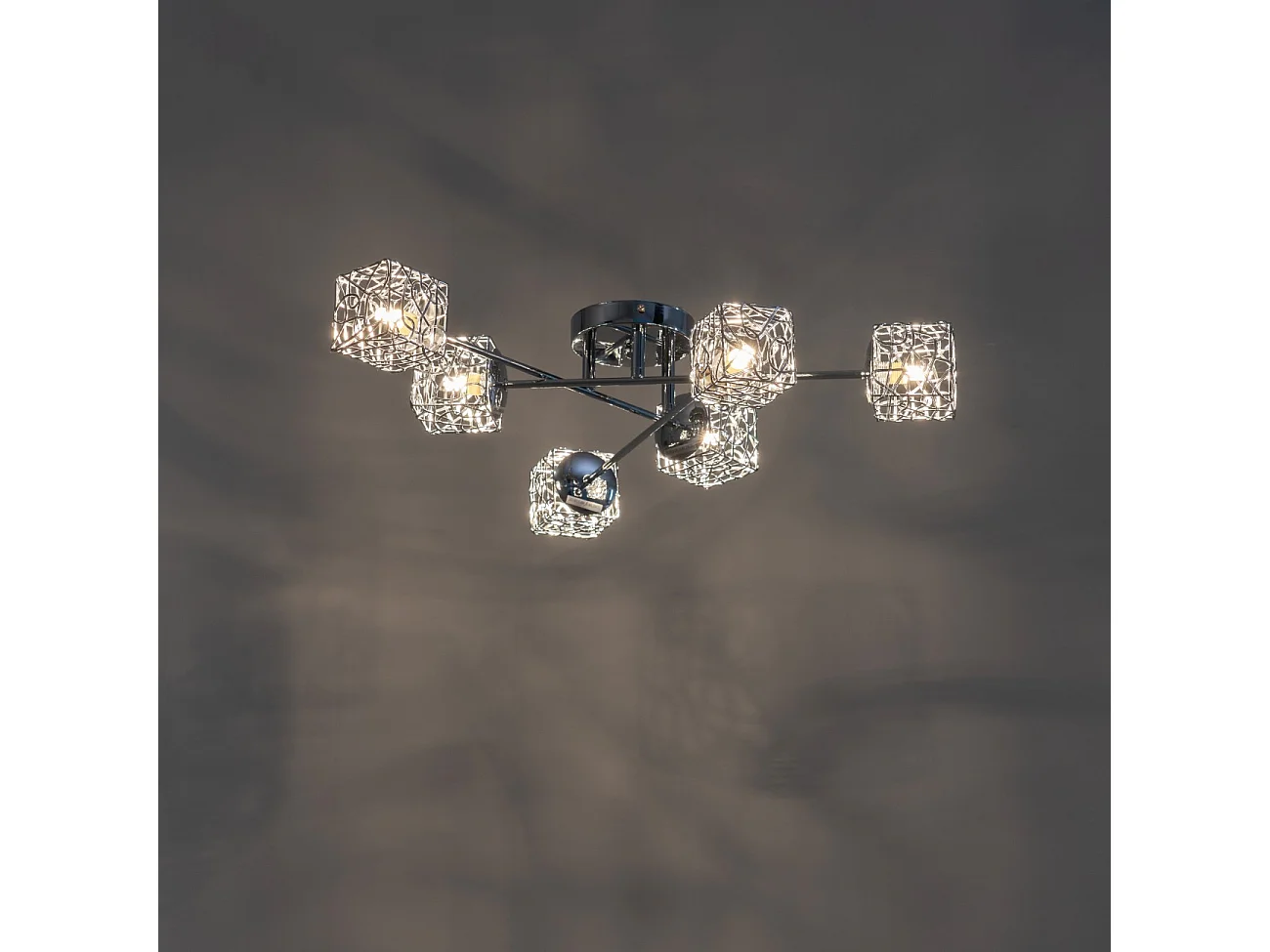 Plafonnier en métal APHYSE à 6 branches