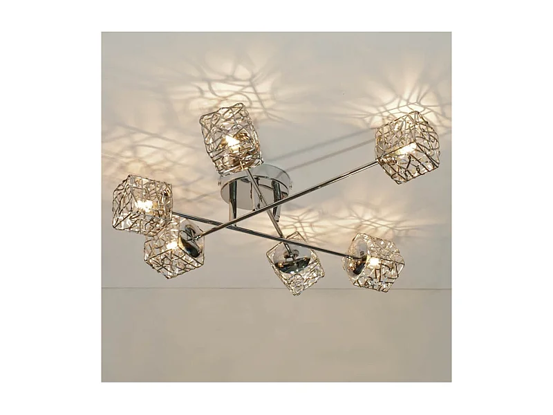 Plafonnier en métal APHYSE à 6 branches