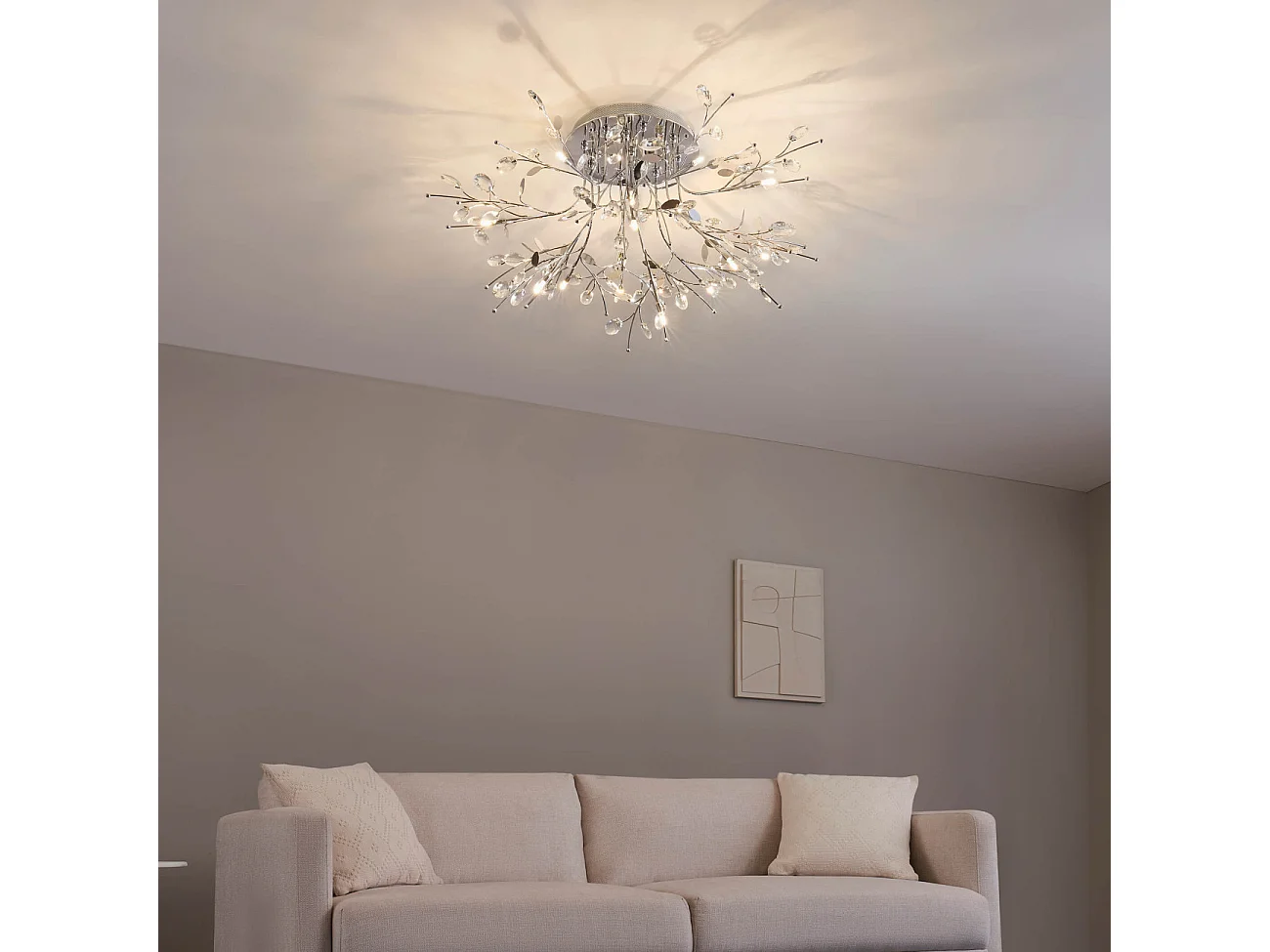 Plafonnier chromé cristal - Aiken