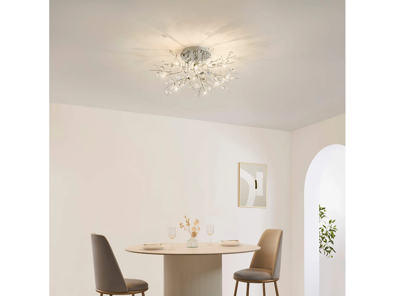 Plafonnier chromé cristal - Aiken