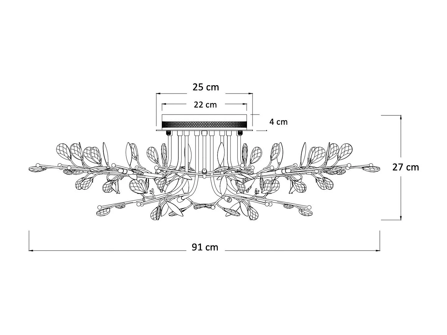 Plafonnier chromé cristal - Aiken
