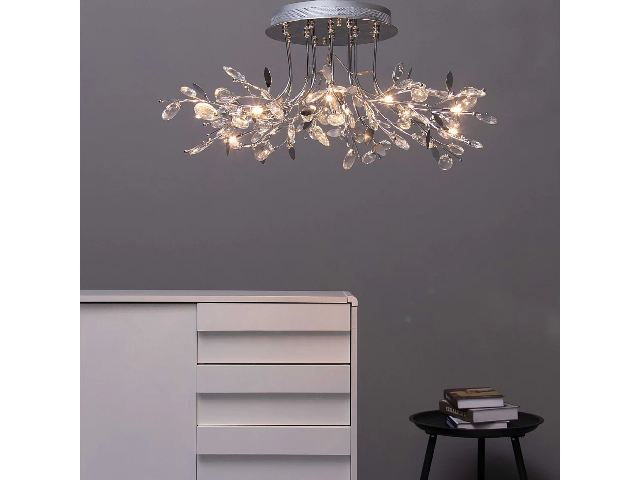 Plafonnier chromé cristal - Aiken