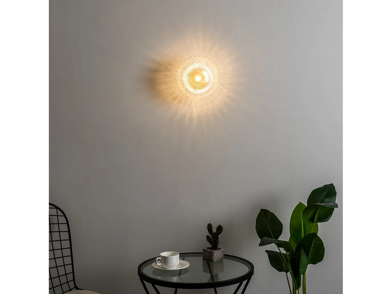 Applique ou plafonnier rosace en verre - Anthemis