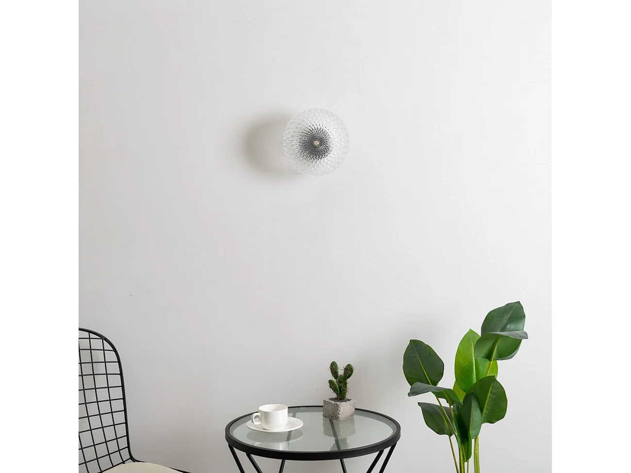 Applique ou plafonnier rosace en verre - Anthemis