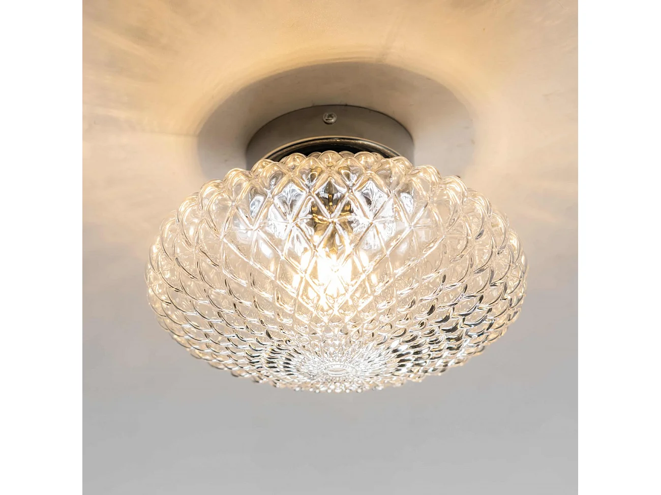 Applique ou plafonnier rosace en verre - Anthemis