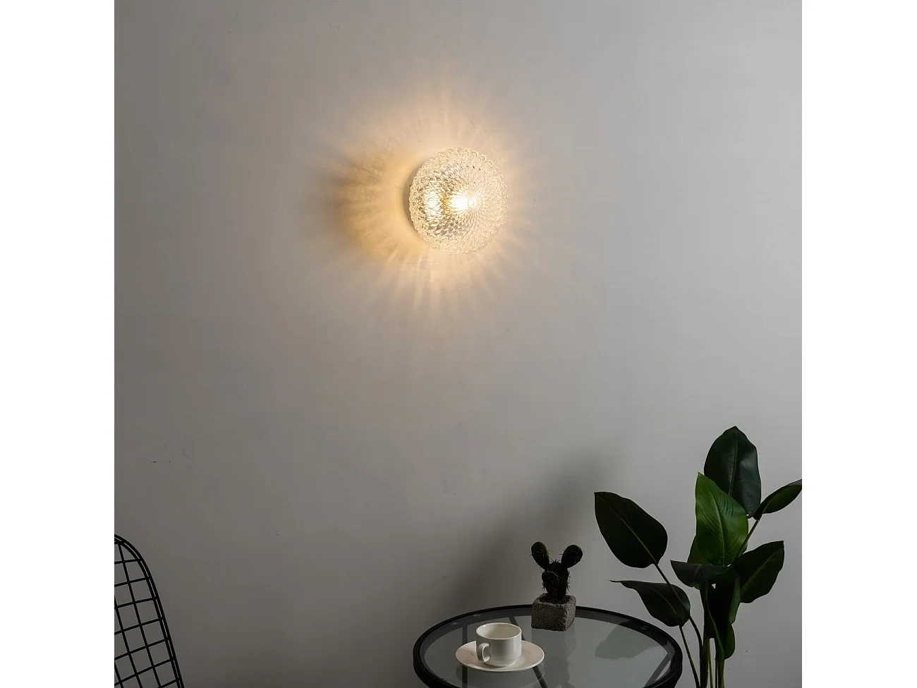 Applique ou plafonnier rosace en verre - Anthemis