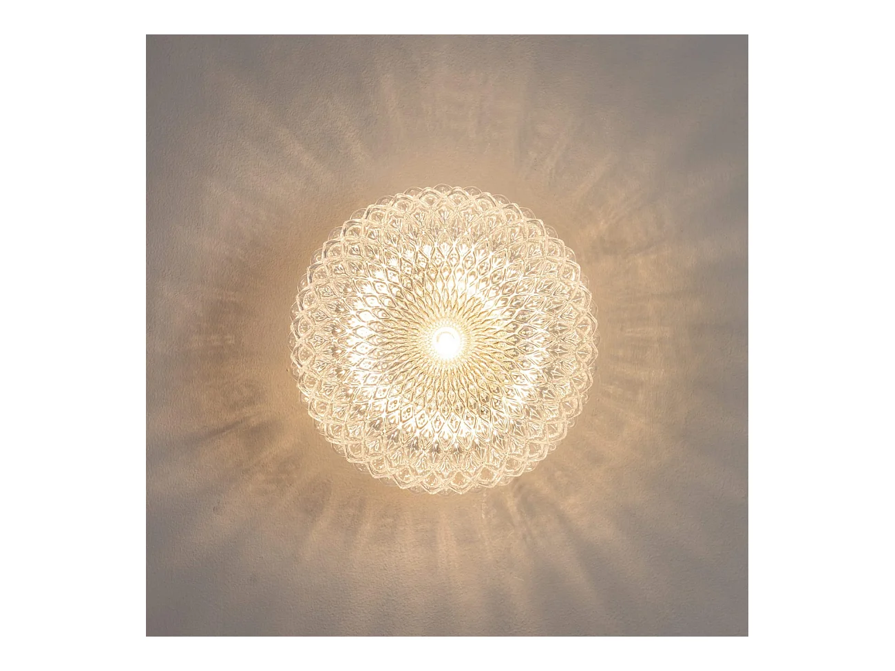 Applique ou plafonnier rosace en verre - Anthemis