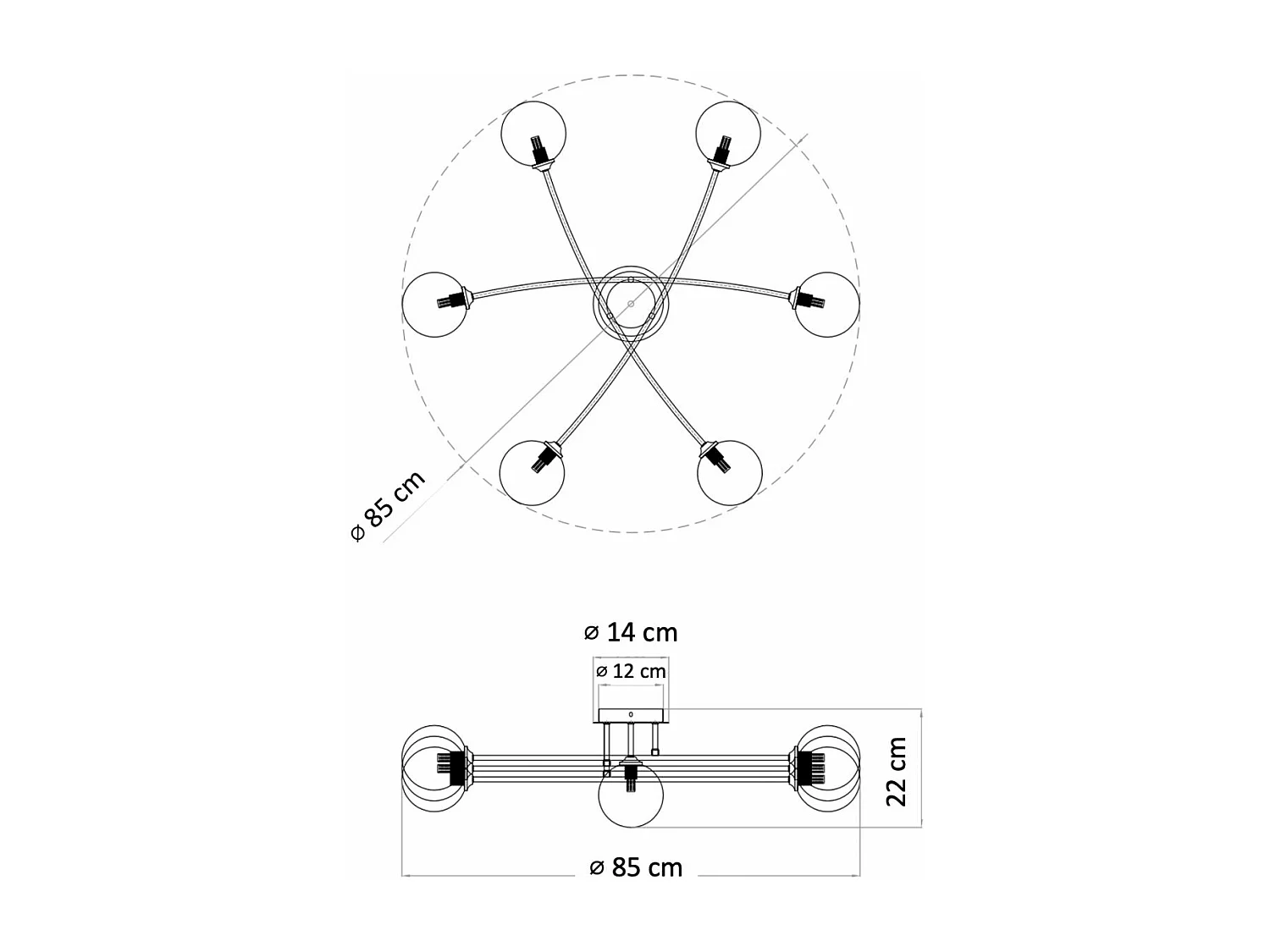 Plafonnier tendance métal et verre blanc - Estrela