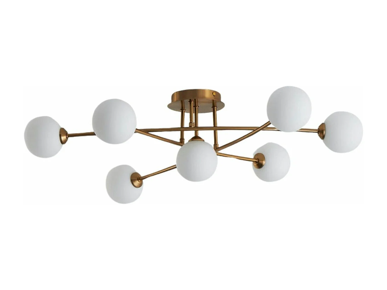 Plafonnier tendance métal et verre blanc - Estrela