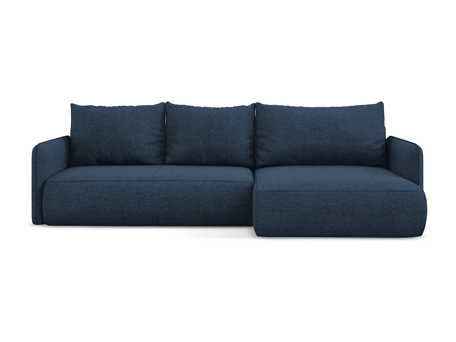 Ecksofa mit Schlaffunktion - Ecke Rechts - Chenille - Königsblau - NANEA