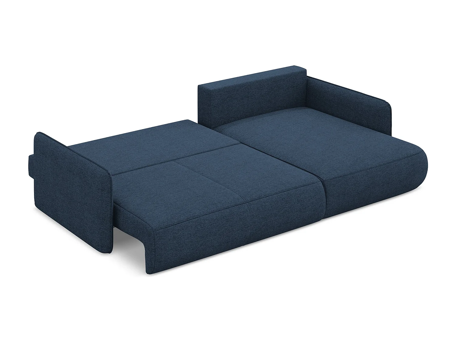 Ecksofa mit Schlaffunktion - Ecke Rechts - Chenille - Königsblau - NANEA
